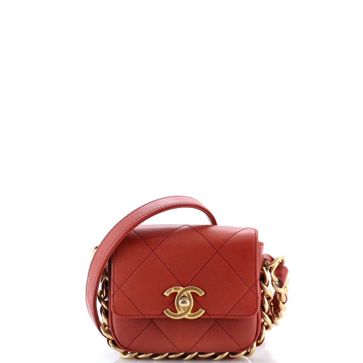 Framing Chain Flap Bag Quilted Calfskin Mini