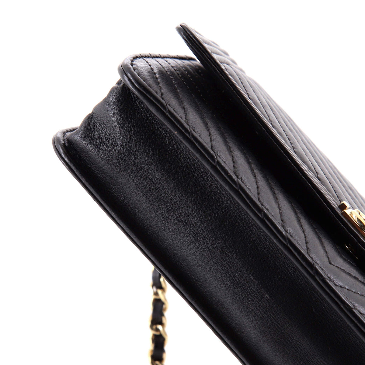Boy Wallet on Chain Chevron Lambskin