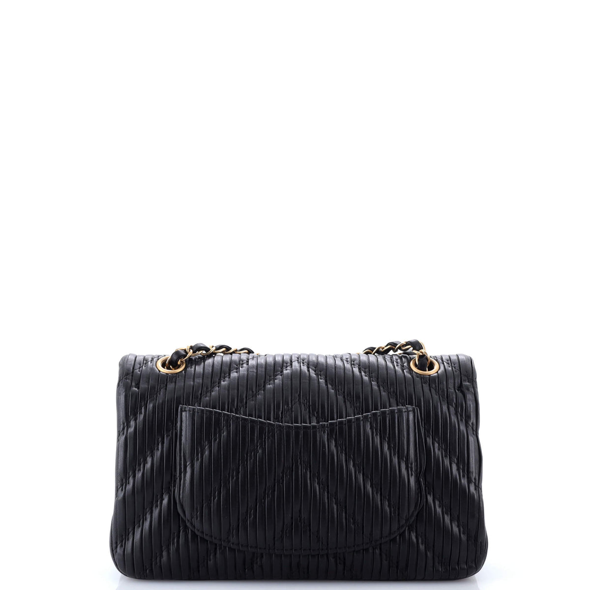 Coco Pleats Classic Double Flap Bag Pleated Crumpled Calfskin Medium