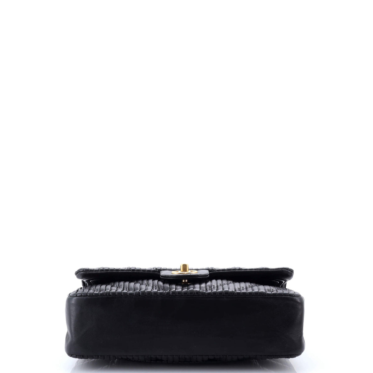 Coco Pleats Classic Double Flap Bag Pleated Crumpled Calfskin Medium