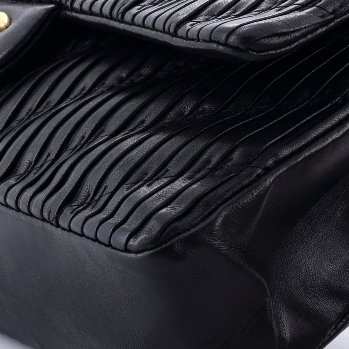 Coco Pleats Classic Double Flap Bag Pleated Crumpled Calfskin Medium
