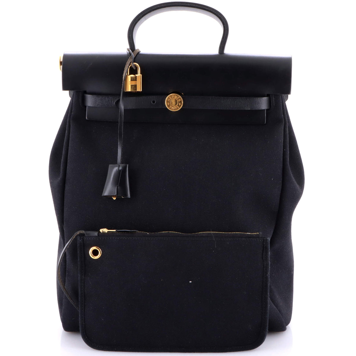 Herbag A Dos Zip Backpack Toile and Leather