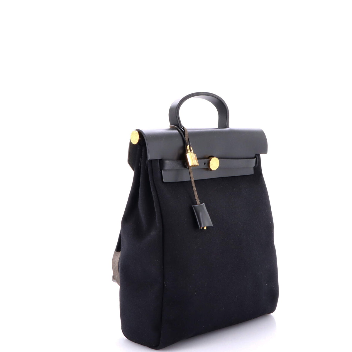 Herbag A Dos Zip Backpack Toile and Leather