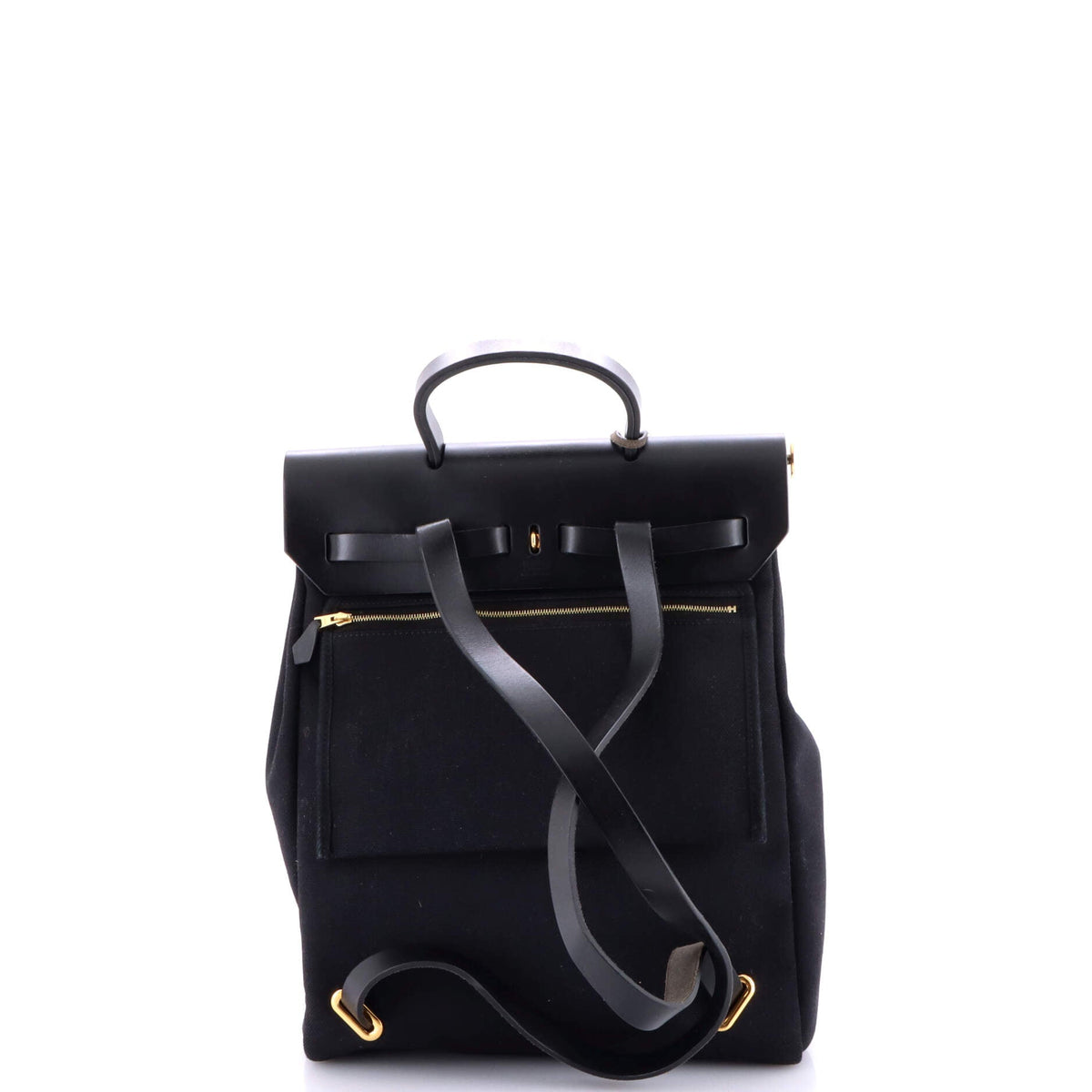 Herbag A Dos Zip Backpack Toile and Leather