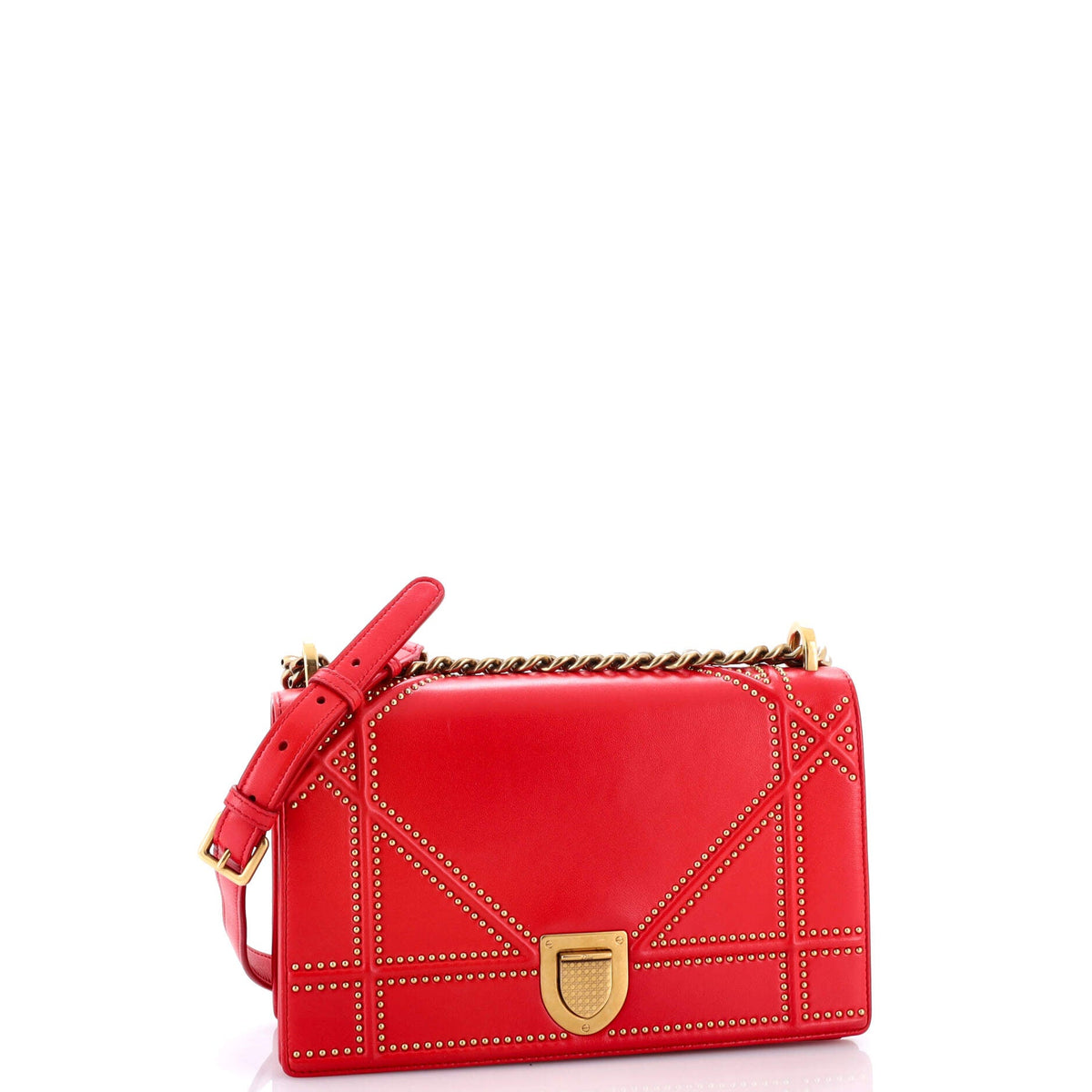 Diorama Flap Bag Studded Leather Small