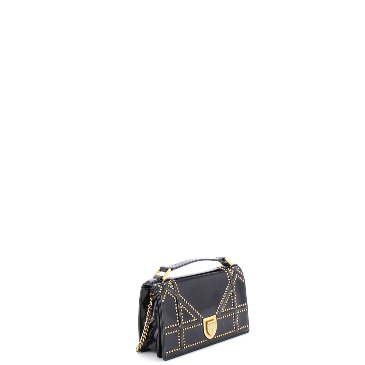 Diorama Chain Flap Clutch Studded Patent