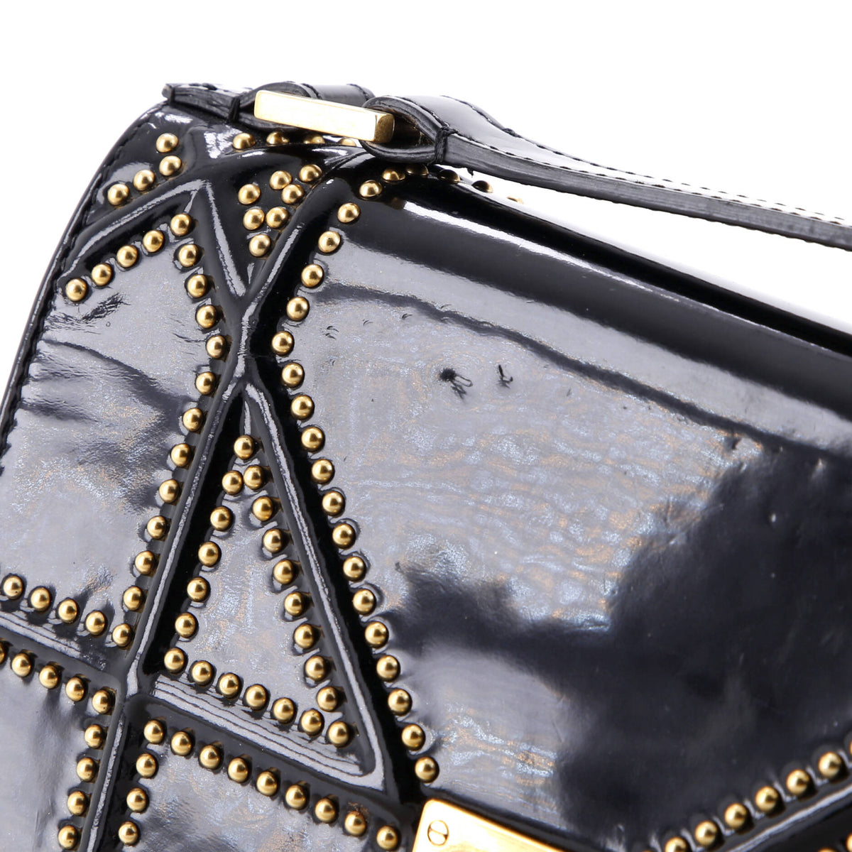 Diorama Chain Flap Clutch Studded Patent