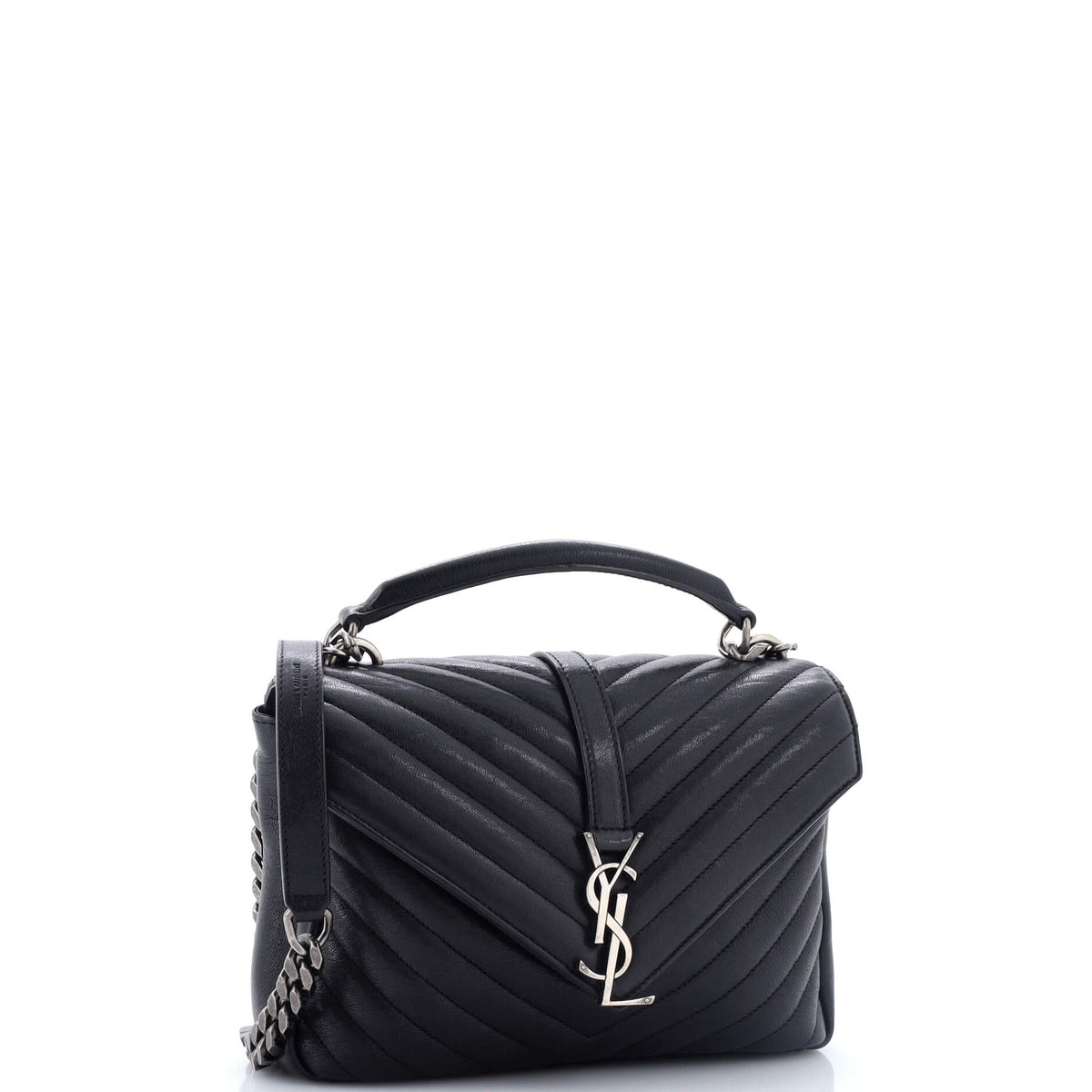 Classic Monogram College Bag Matelasse Chevron Leather Medium