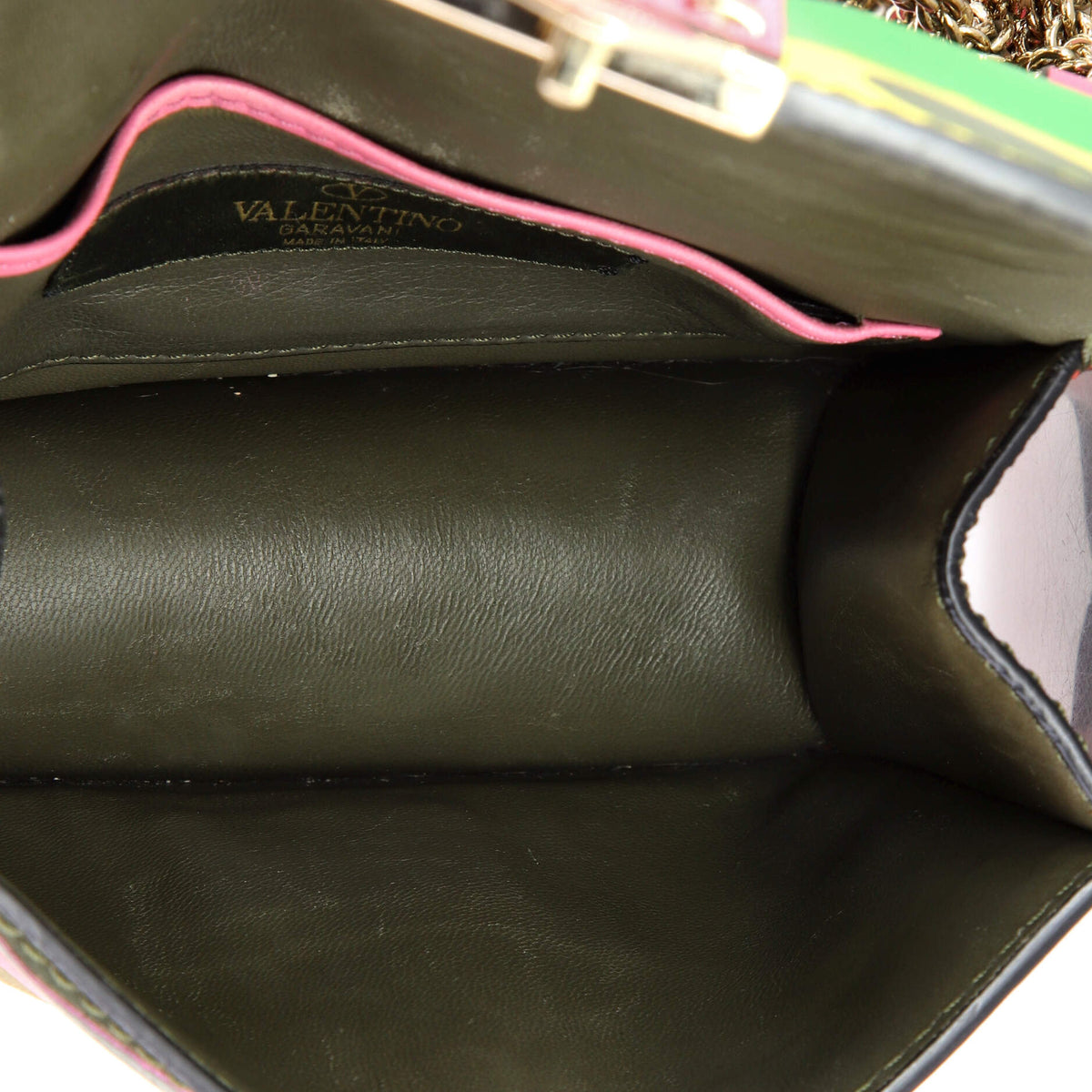Glam Lock Shoulder Bag Camo Leather and Canvas Mini