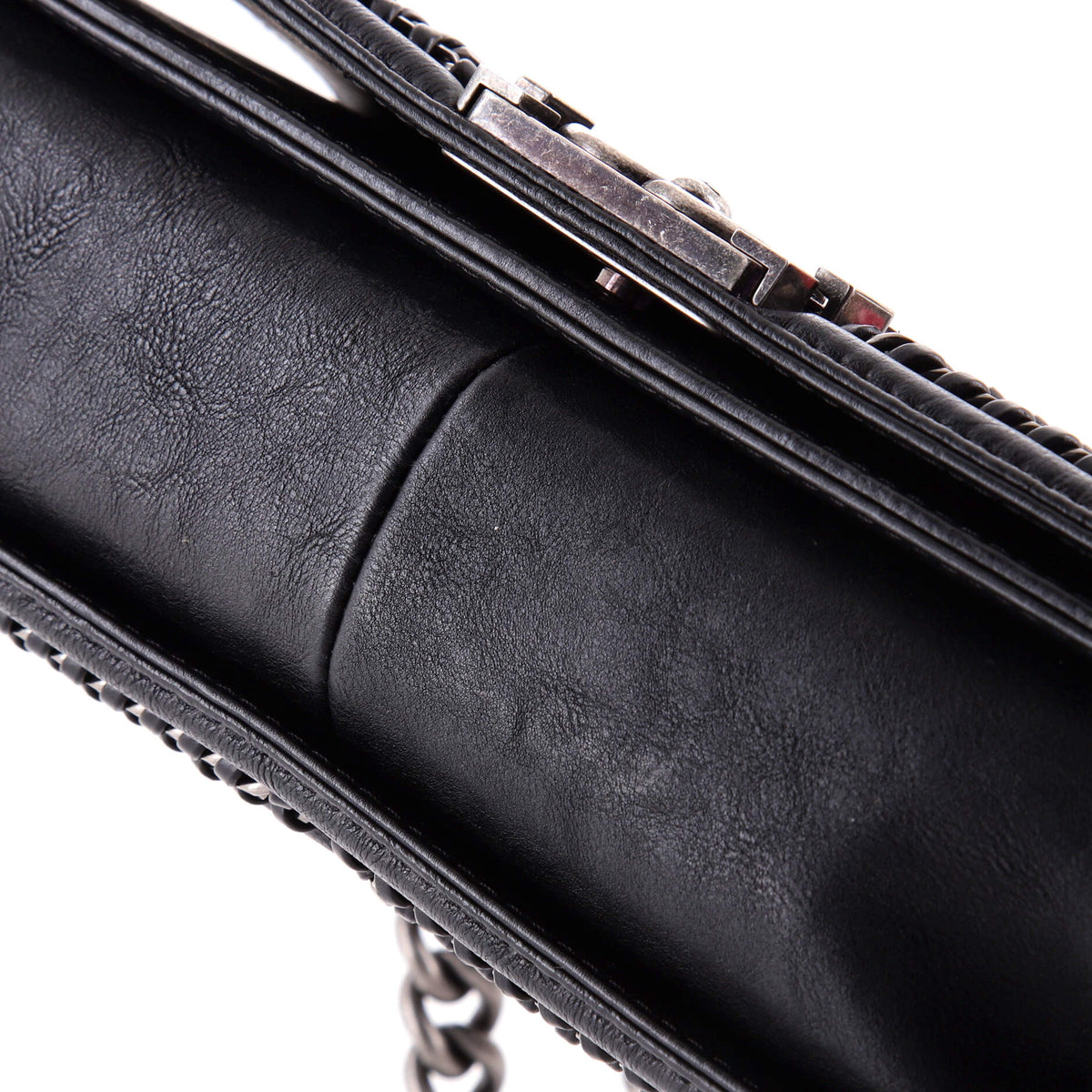 Chain Handle Boy Flap Bag Quilted Calfskin Old Medium