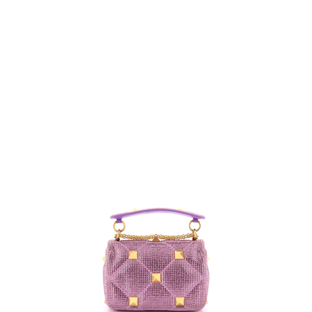 Roman Stud Flap Bag Embellished Suede Small