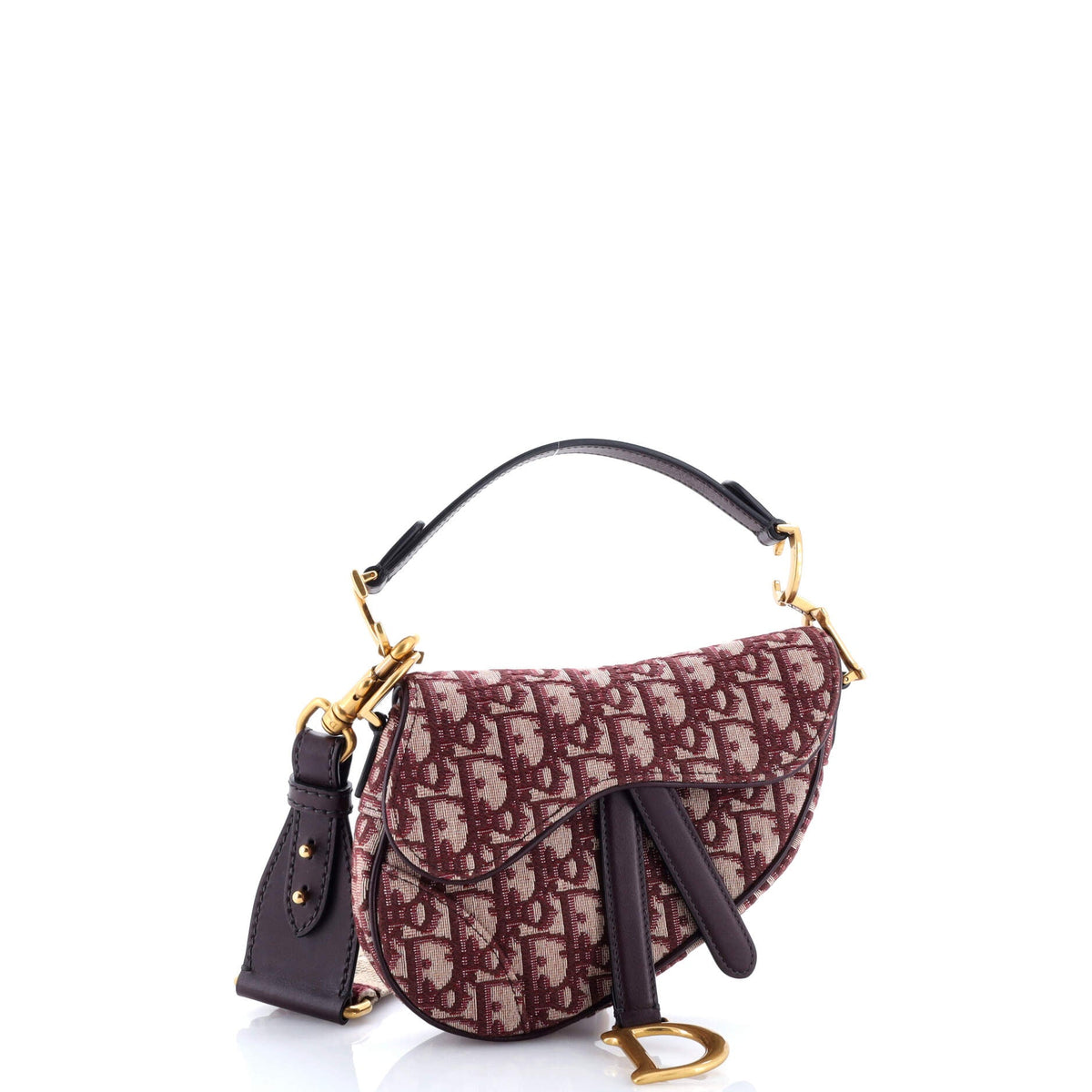 Saddle Handbag with Strap Oblique Canvas Mini