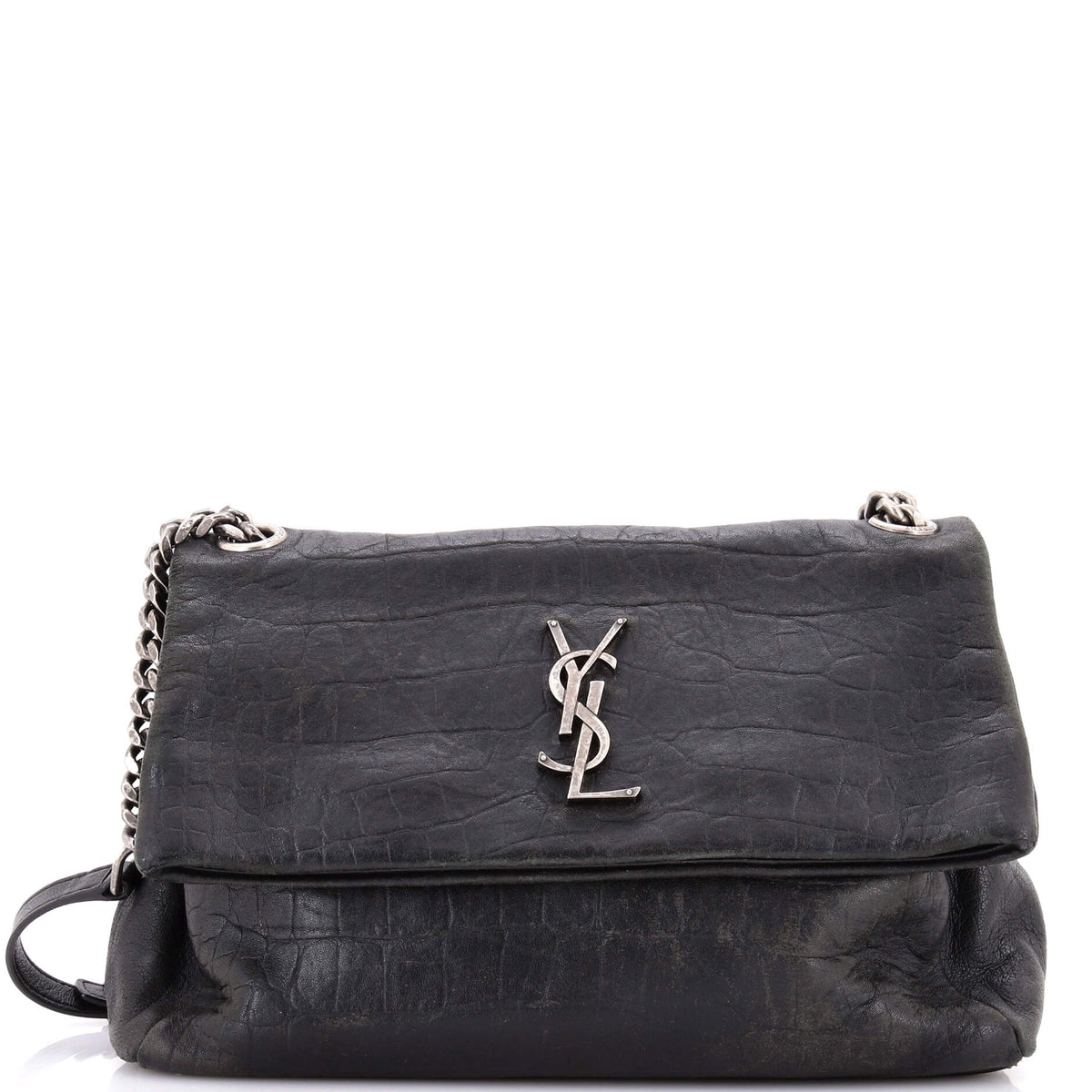 West Hollywood Shoulder Bag Crocodile Embossed Leather Medium
