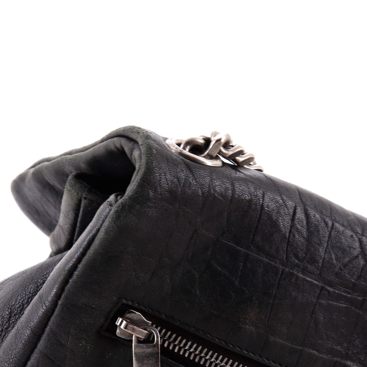 West Hollywood Shoulder Bag Crocodile Embossed Leather Medium