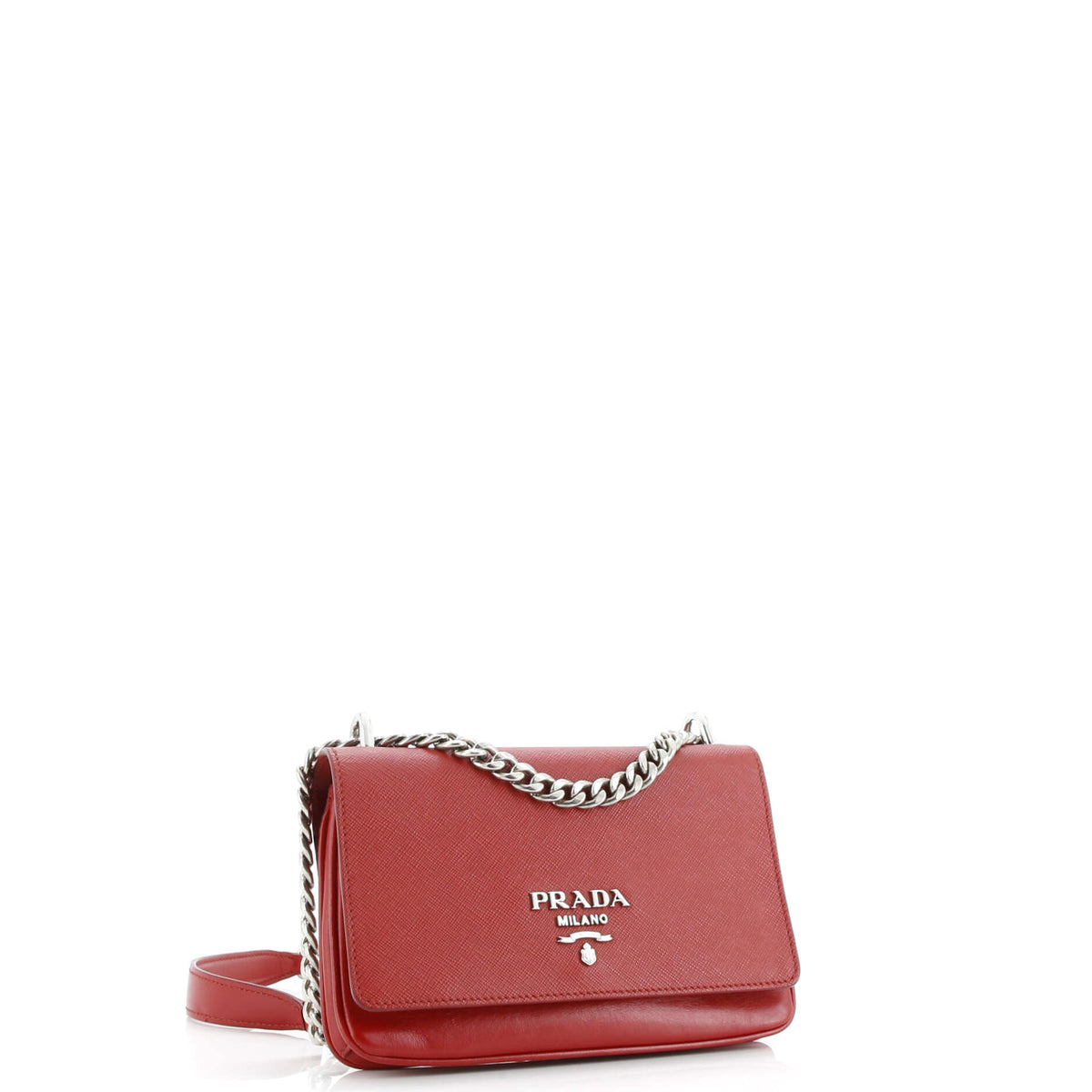 Chain Flap Crossbody Bag Saffiano and Soft Calf Small