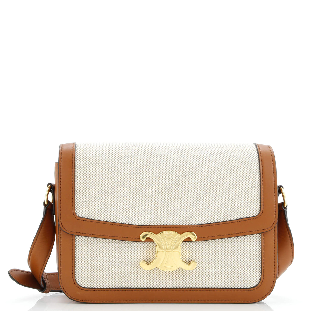 Triomphe Shoulder Bag Canvas with Leather Medium