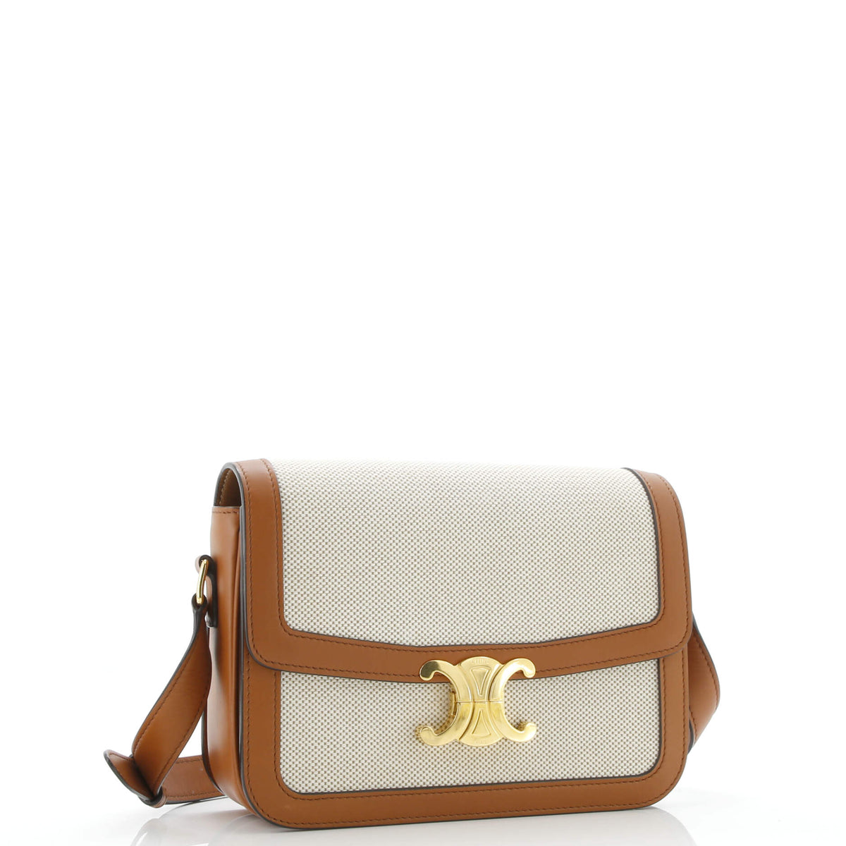 Triomphe Shoulder Bag Canvas with Leather Medium