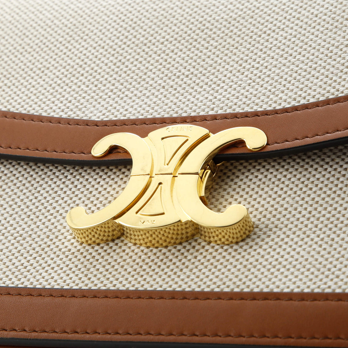Triomphe Shoulder Bag Canvas with Leather Medium