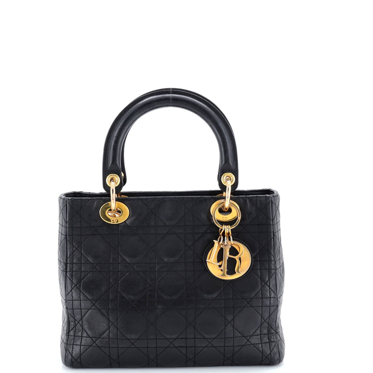 Vintage Lady Dior Bag Cannage Quilt Lambskin Medium