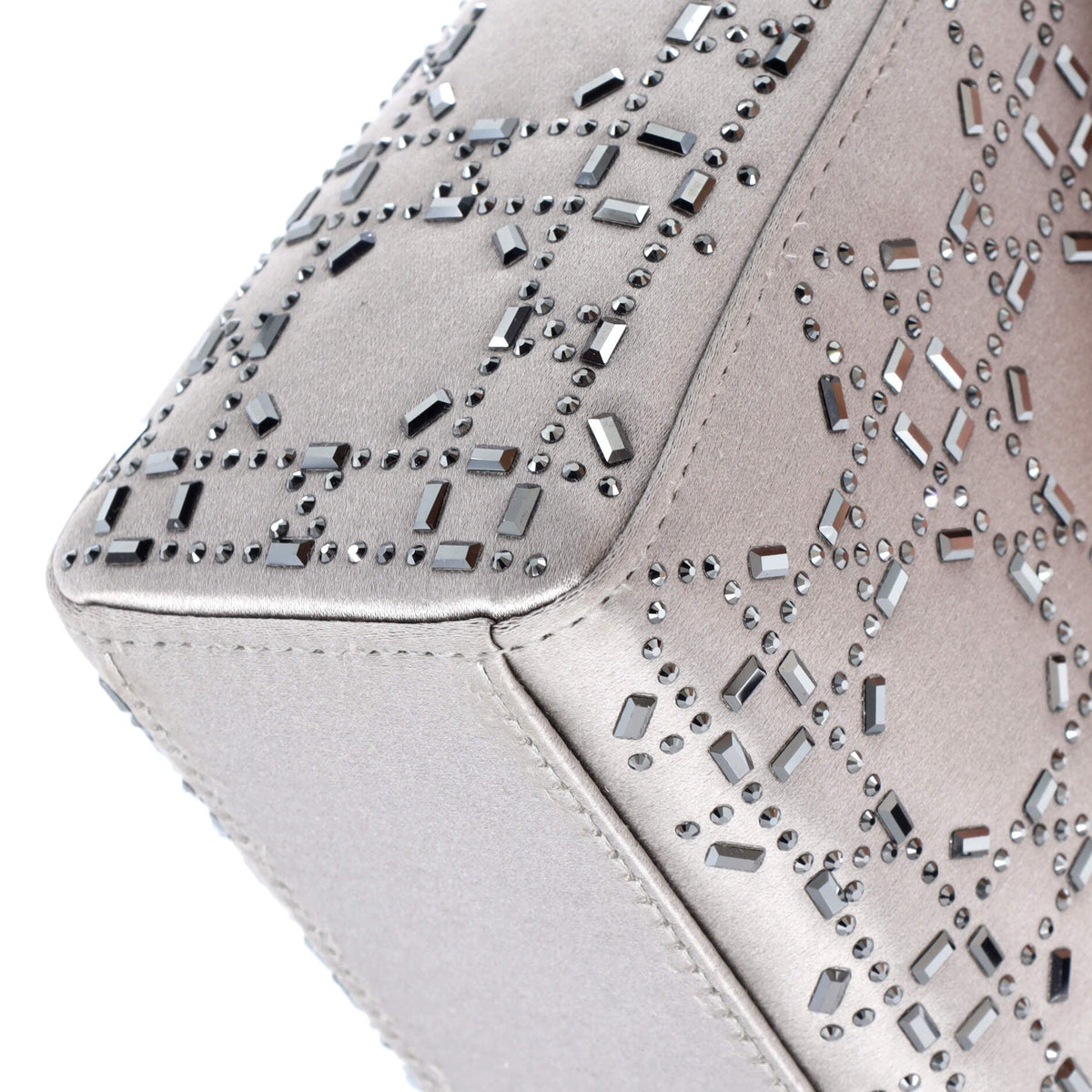 Lady Dior Bag Crystal Embellished Cannage Quilt Satin Mini
