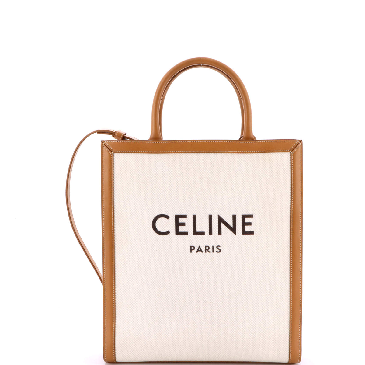 Vertical Cabas Tote Canvas with Leather Small