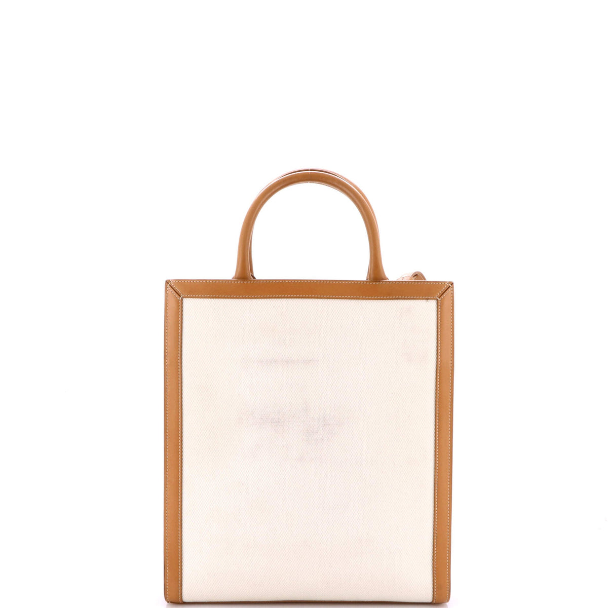Vertical Cabas Tote Canvas with Leather Small
