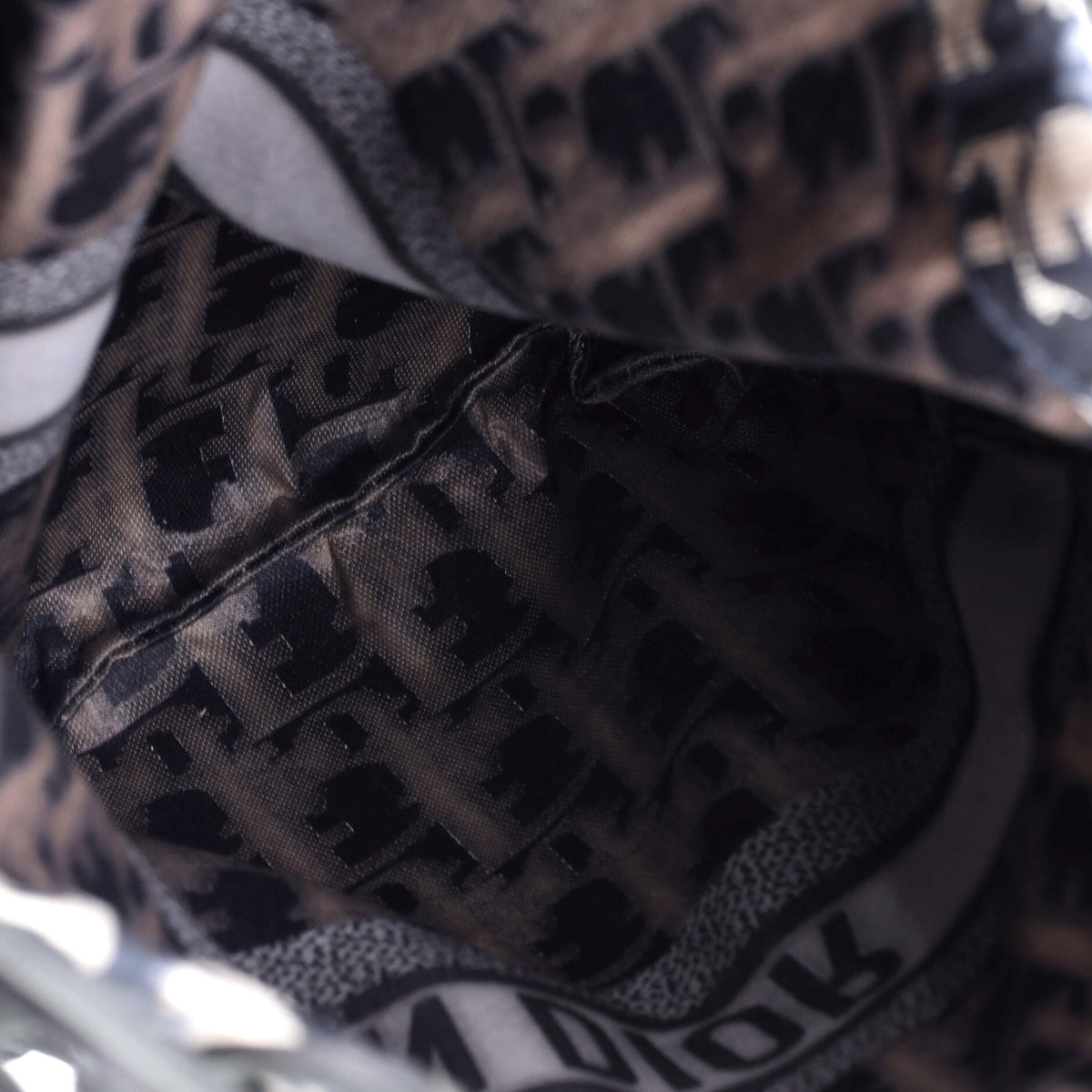 Drawstring Net Tote Diorissimo Canvas and Leather