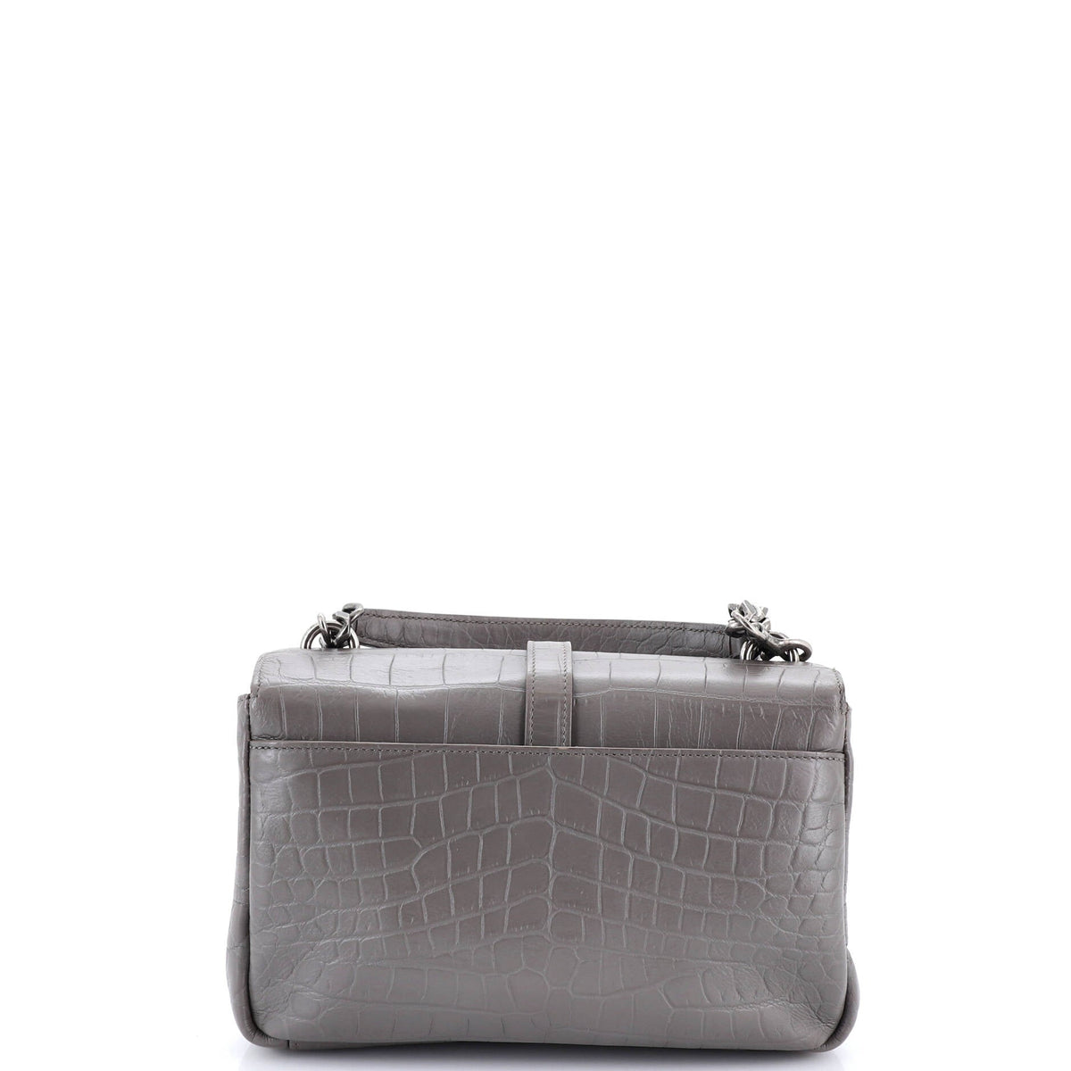 Classic Monogram College Bag Crocodile Embossed Leather Medium