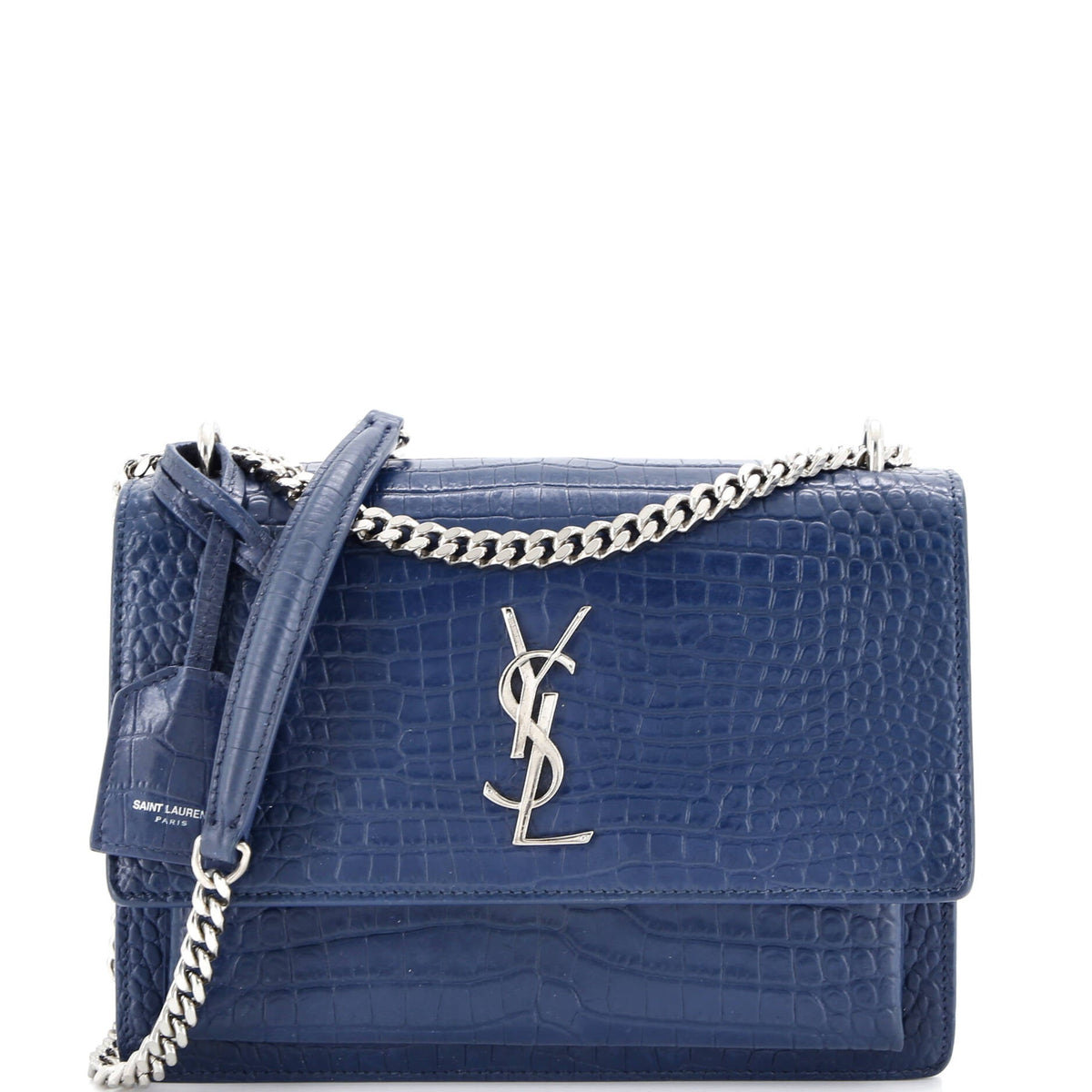 Sunset Crossbody Bag Crocodile Embossed Leather Medium