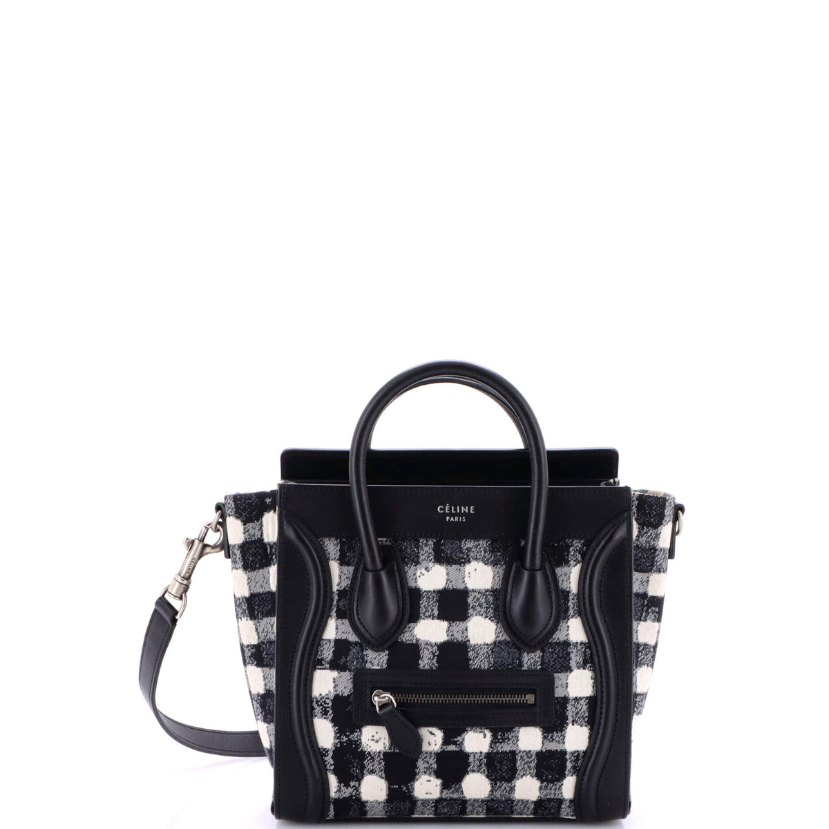 Luggage Bag Printed Jacquard and Leather Nano