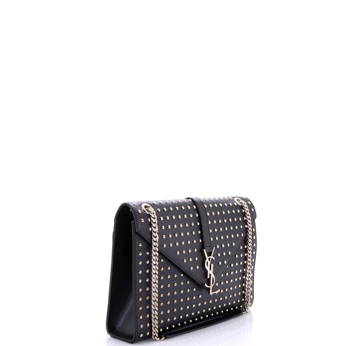 Classic Monogram Envelope Satchel Studded Leather Large