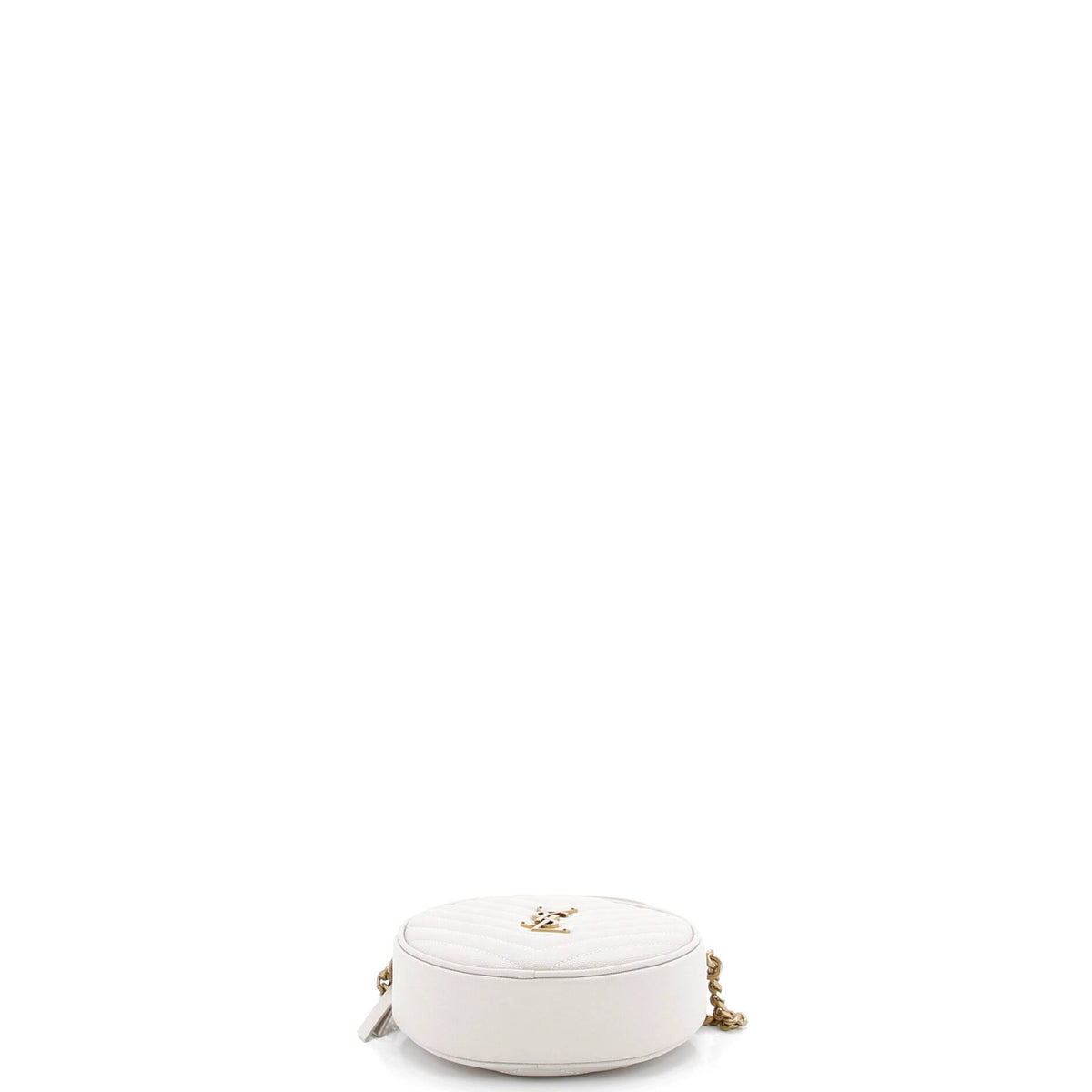 Vinyle Round Camera Bag Matelasse Chevron Leather
