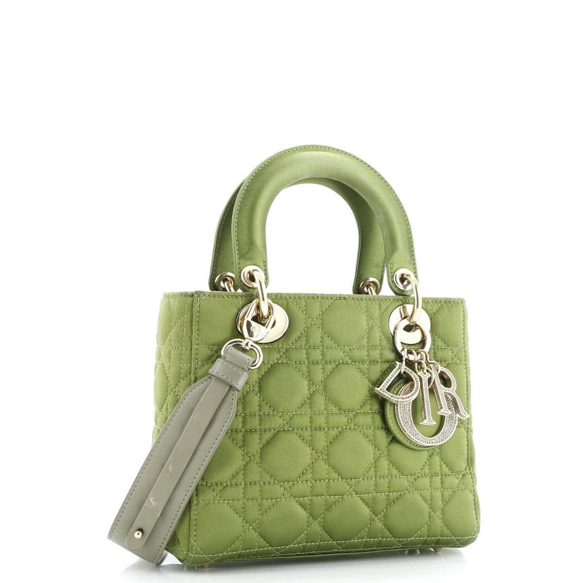 My ABCDior Lady Dior Bag Cannage Quilt Satin with Crystal Charms