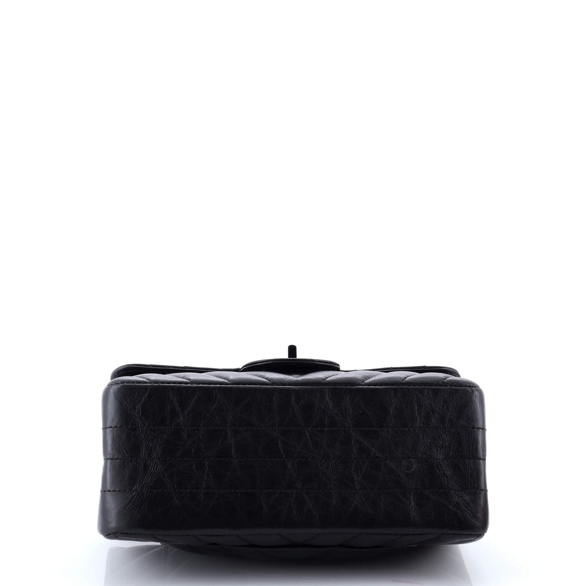 So Black Reissue 2.55 Flap Bag Chevron Aged Calfskin Mini