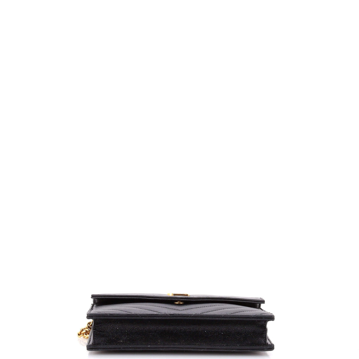 Classic Monogram Wallet on Chain Matelasse Chevron Leather Small