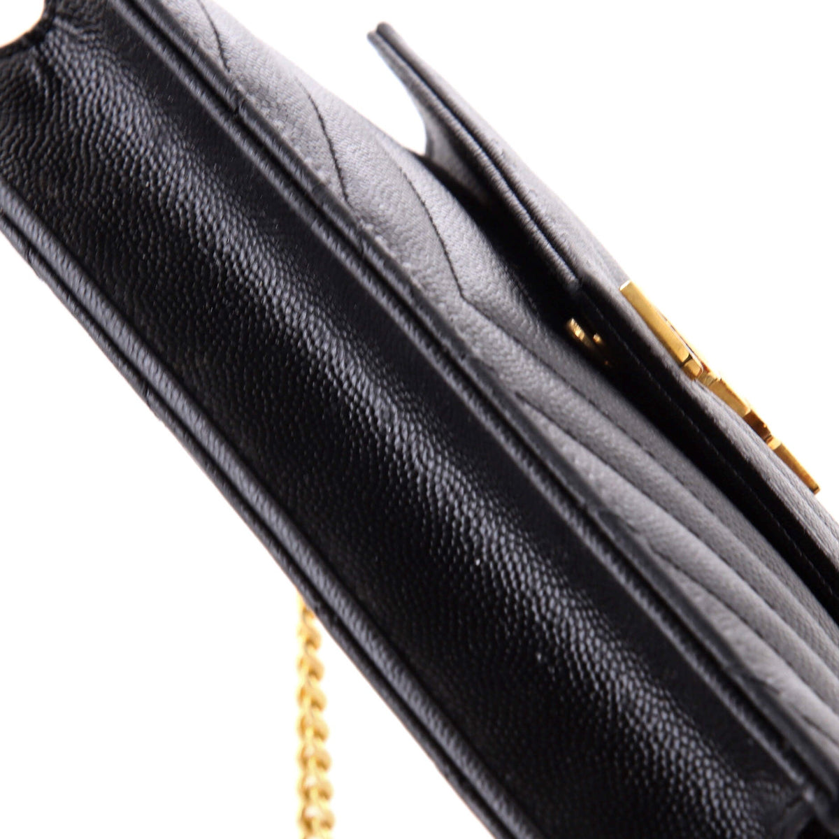 Classic Monogram Wallet on Chain Matelasse Chevron Leather Small