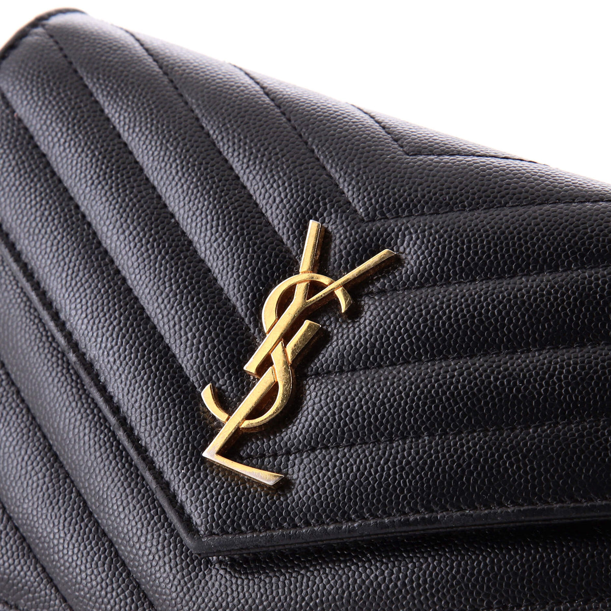 Classic Monogram Wallet on Chain Matelasse Chevron Leather Small