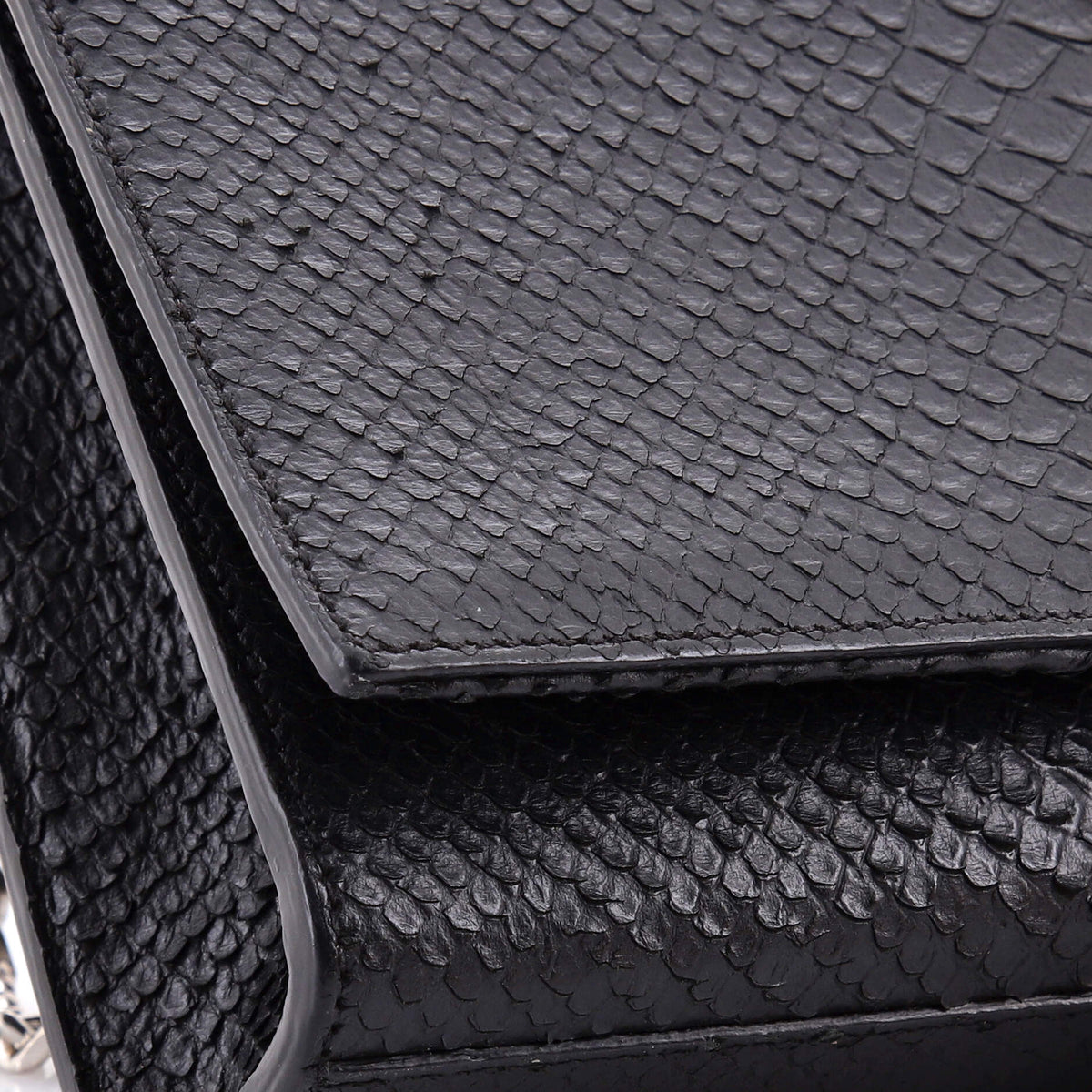 Classic Monogram Tassel Crossbody Bag Python Embossed Leather Medium