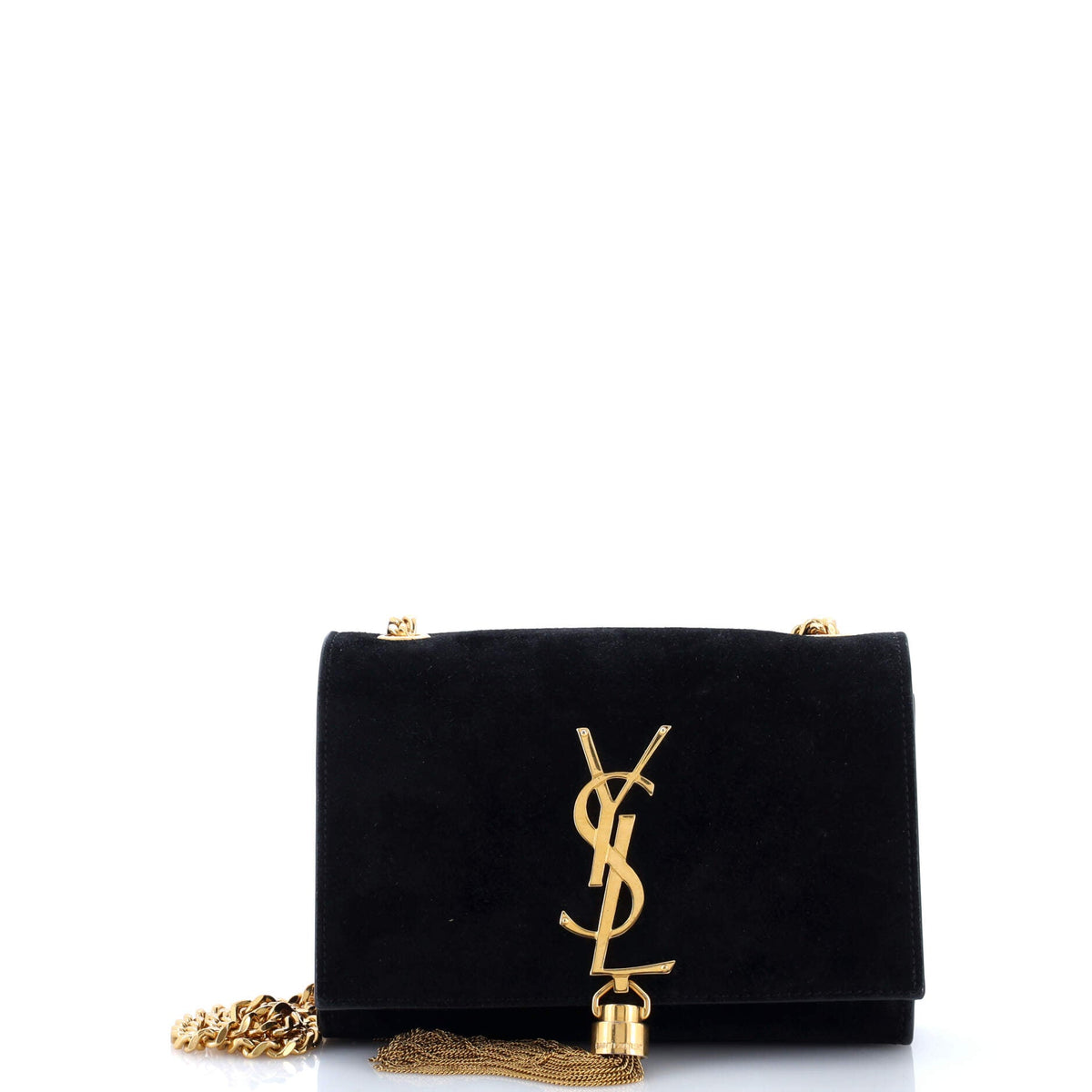 Classic Monogram Tassel Crossbody Bag Suede Small