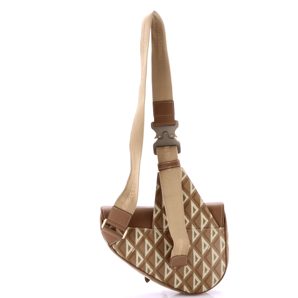 Saddle Crossbody Bag CD Diamond Coated Canvas and Leather