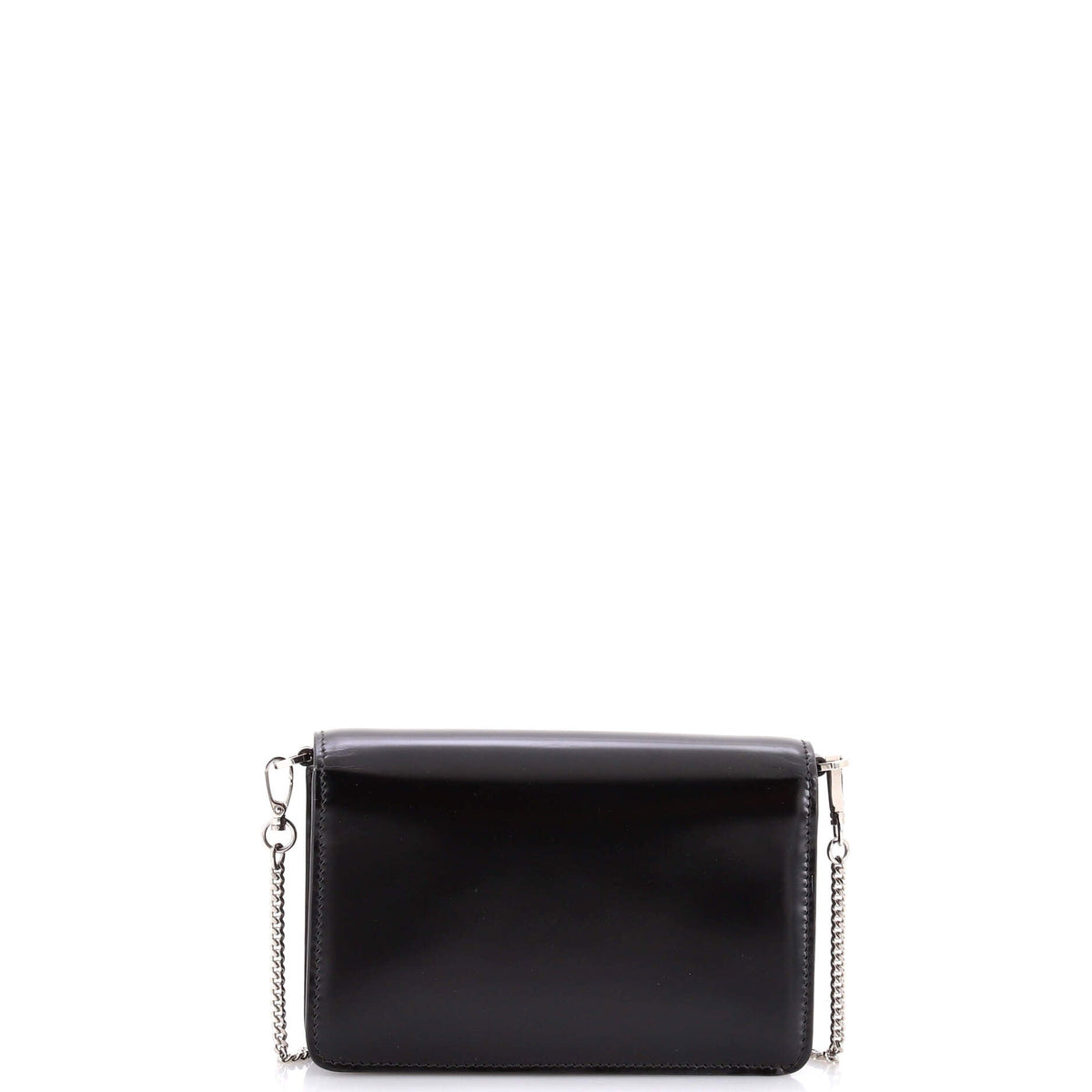Maxi Triangle Logo Chain Flap Bag Brushed Leather Small