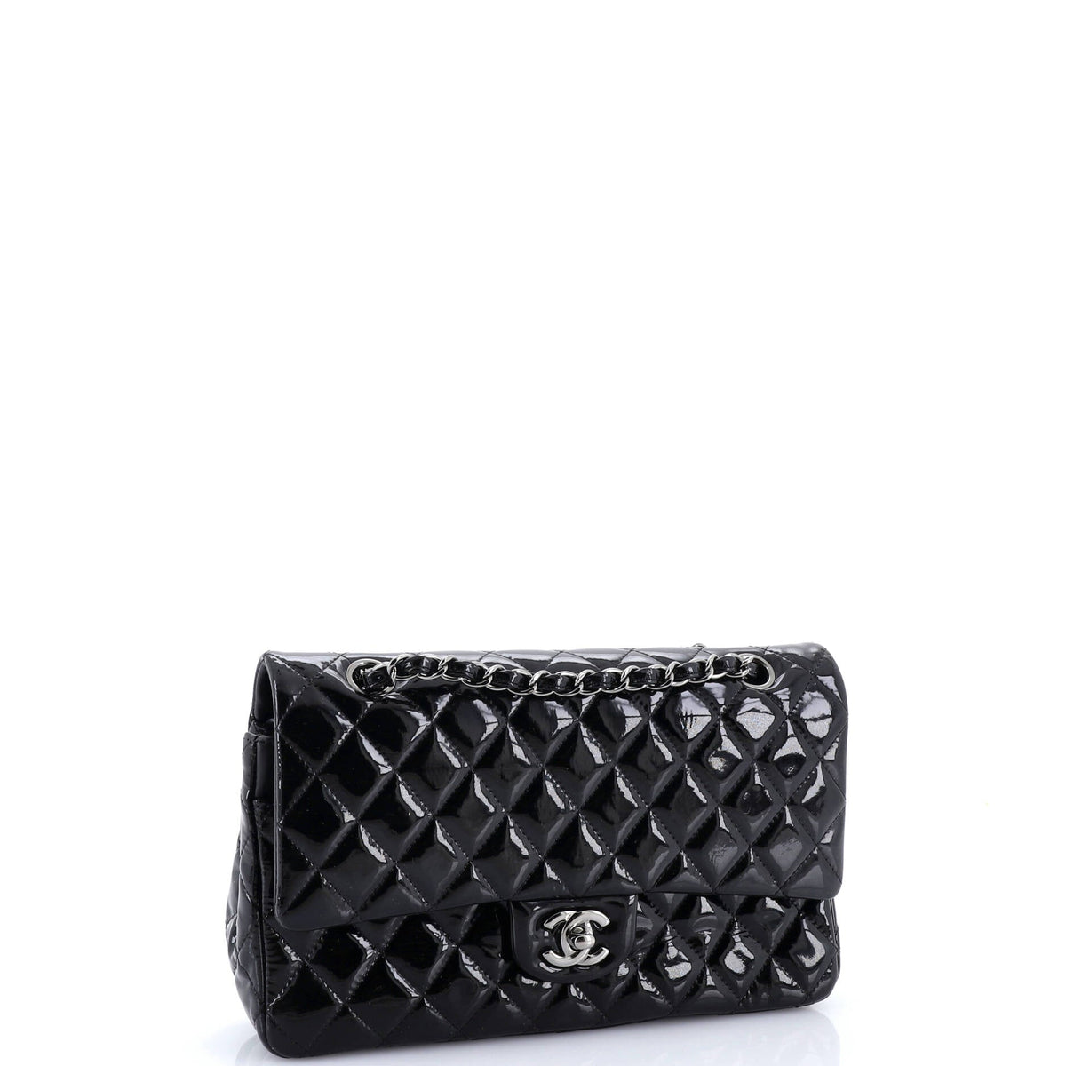 Classic Double Flap Bag Quilted Patent Medium