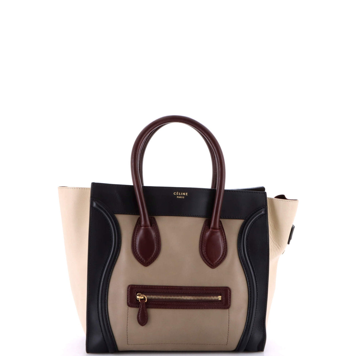 Bicolor Luggage Bag Leather Mini