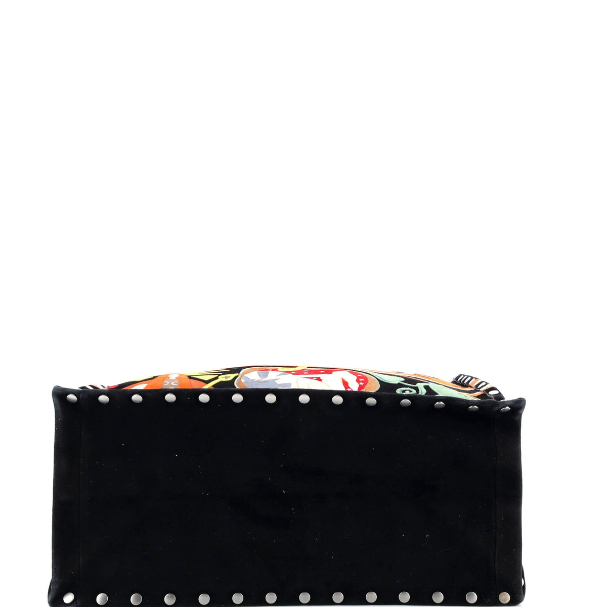 Book Tote Multicolor Studded Suede Large