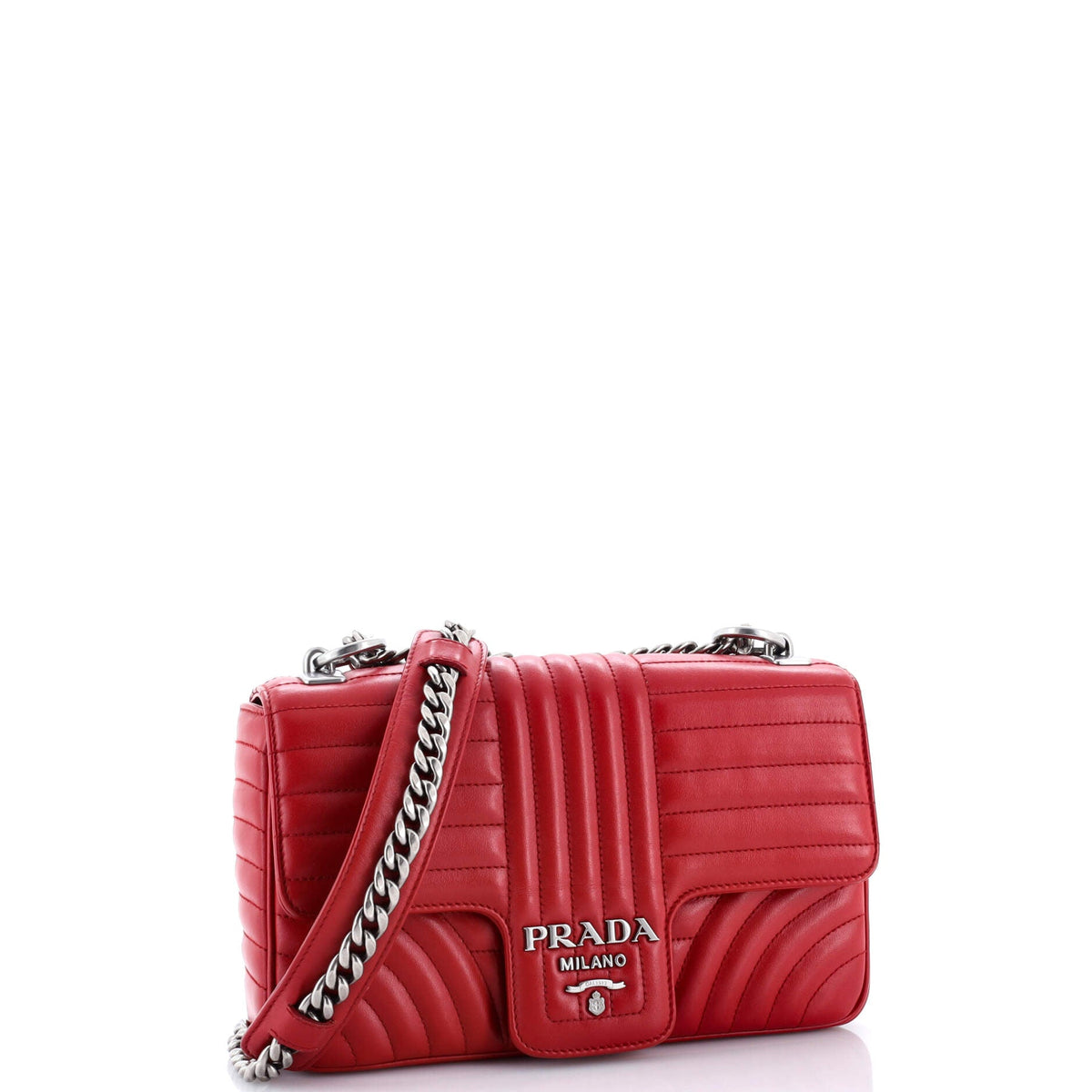 Chain Flap Shoulder Bag Diagramme Quilted Leather Medium