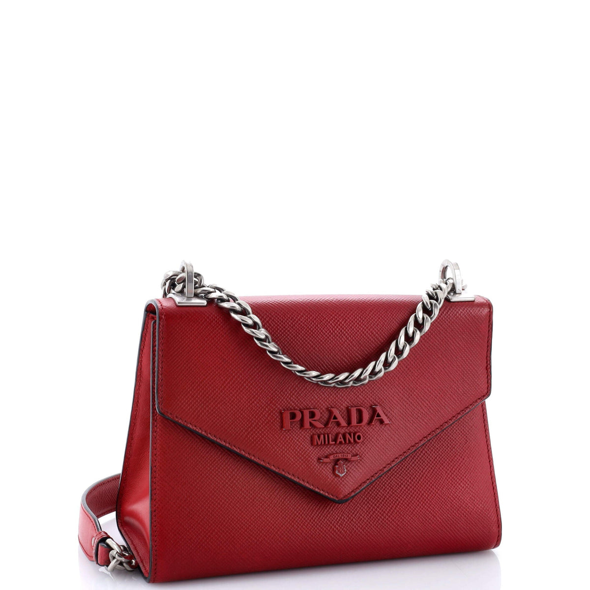 Monochrome Shoulder Bag Saffiano Leather Small