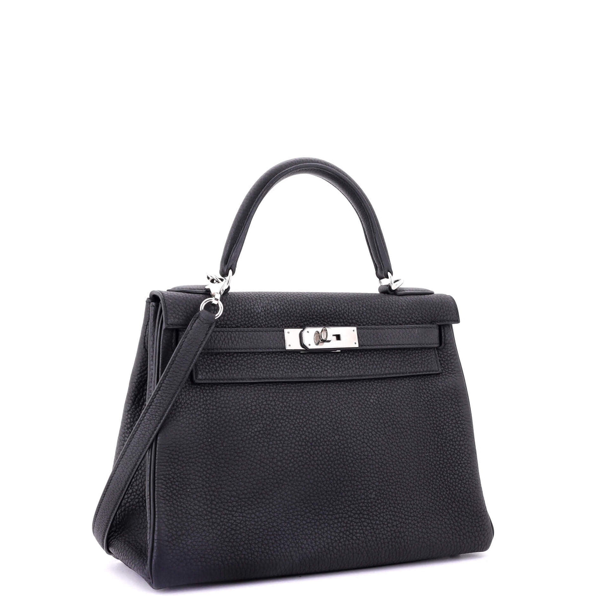 Kelly Handbag Noir Togo with Palladium Hardware 28