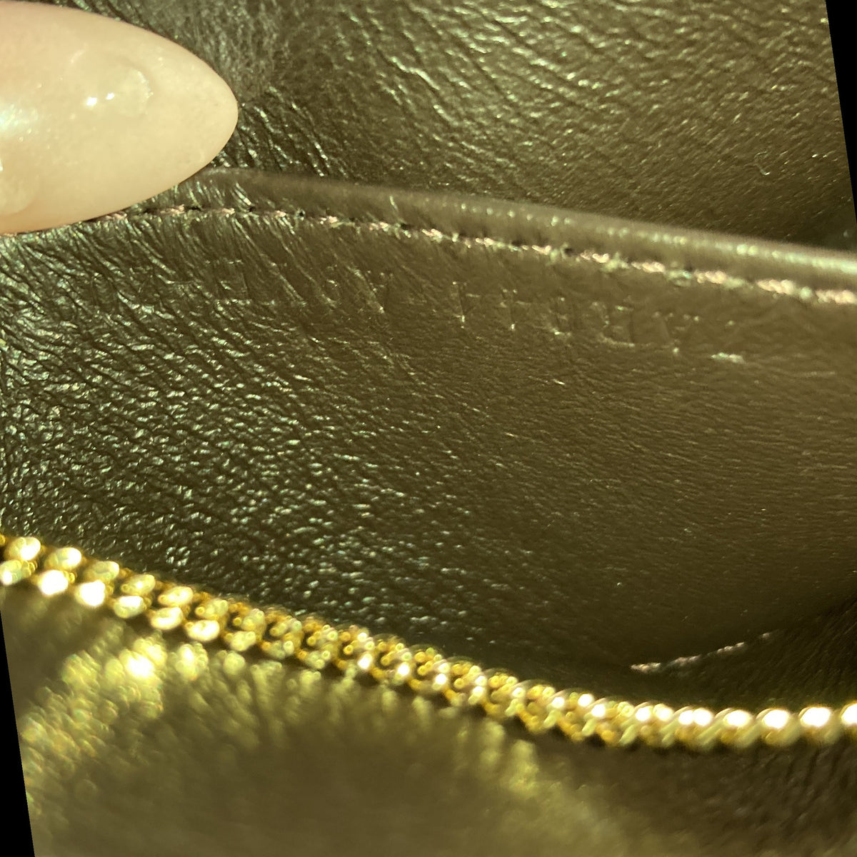 Chain Baguette Charm Bag Zucca Coated Canvas Nano