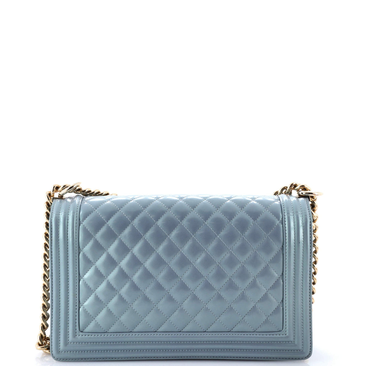 Boy Flap Bag Quilted Iridescent Patent New Medium
