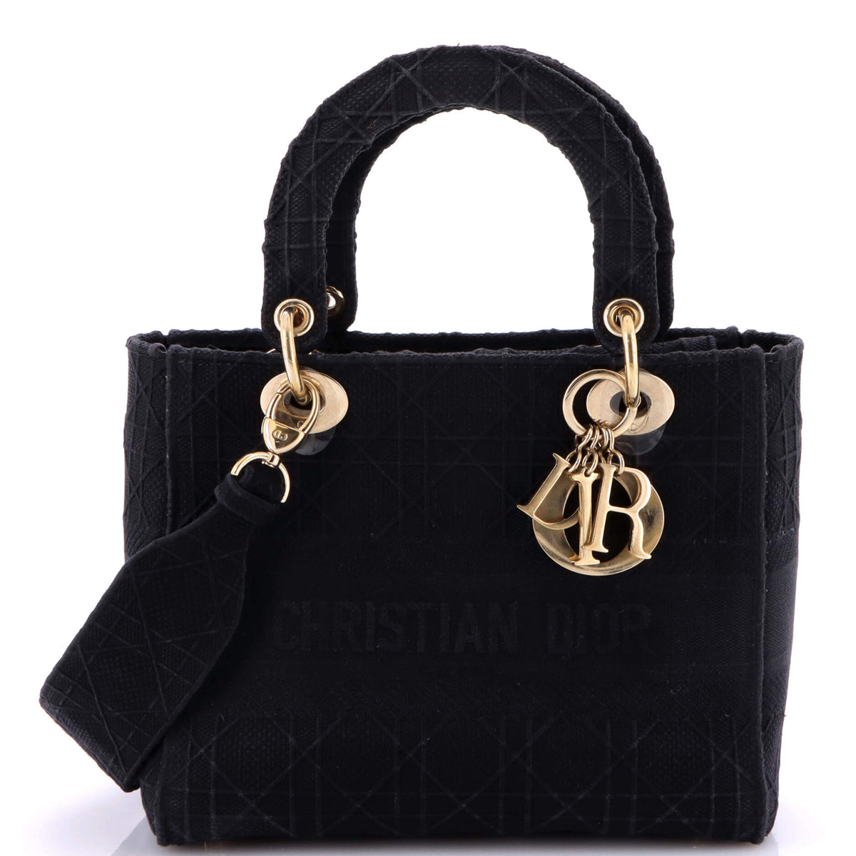 Lady D-Lite Bag Cannage Embroidered Canvas Medium